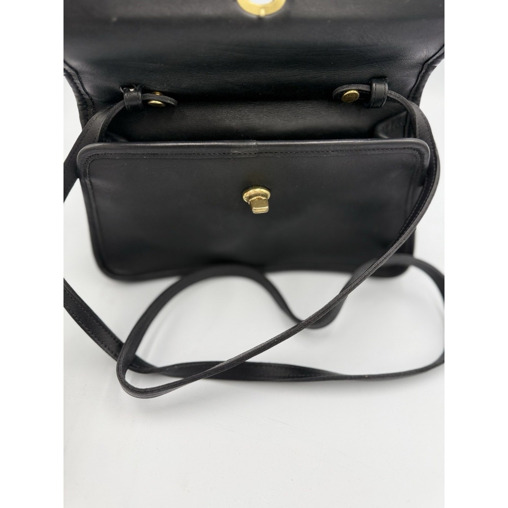 COACH Vintage Black Geometric Top Handle & Long Strap Purse 9044 Hang Tag USA - Picture 10 of 16